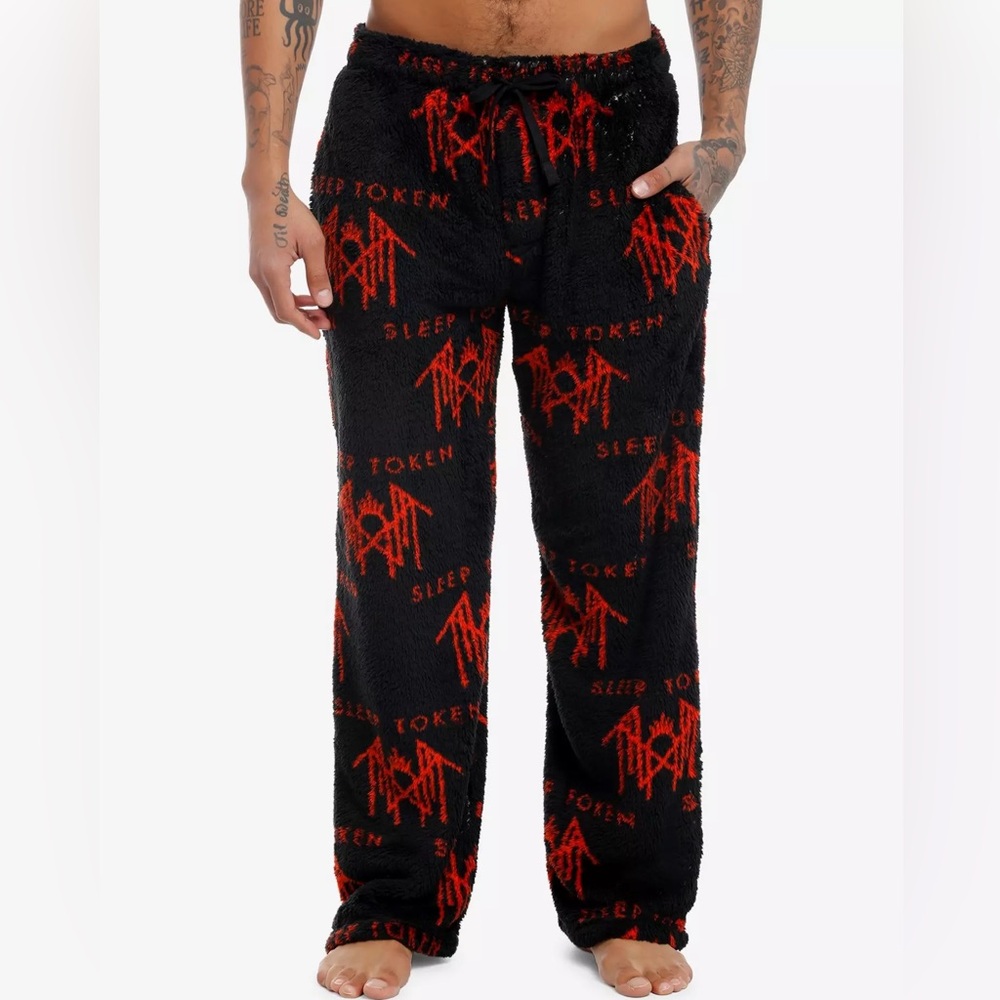 Unisex‎ Sleep Token Logo Fuzzy Pajama Pants Hot Topic